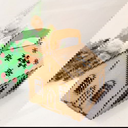 طرح برش لیزری جعبه خانه تخته سه لا mm - laser cut house box plywood 3mm ve - برای دستگاه CNC چوب و لیزر (سی ان سی)