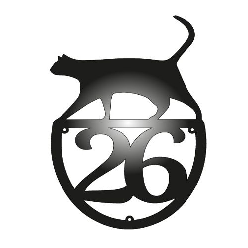 طرح پلاک خانه برش لیزری گربه - laser cut house number with cat - برای دستگاه CNC چوب و لیزر (سی ان سی)