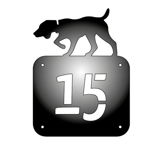طرح پلاک خانه برش لیزری سگ - laser cut house number with dog - برای دستگاه CNC چوب و لیزر (سی ان سی)