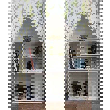 طرح قالب قفسه دکوراسیون شکل خانه برش لیزری - laser cut house shape decor shelf template ve - برای دستگاه CNC چوب و لیزر (سی ان سی)