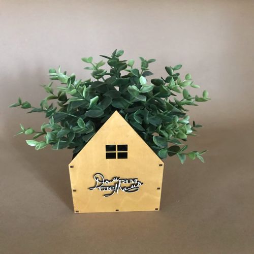 طرح برش لیزری خانه شکل گل جعبه گل - laser cut house shaped flower box ve - برای دستگاه CNC چوب و لیزر (سی ان سی)