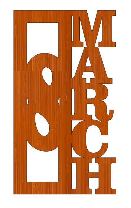طرح برش لیزری روز جهانی زنان مارس دیوار چوبی هنر - laser cut international womens day 8 march wood wall art ve - برای دستگاه CNC چوب و لیزر (سی ان سی)