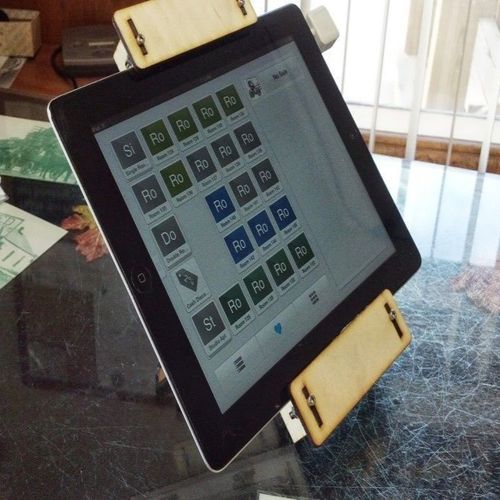 طرح برش لیزری ipad ثبت محل فروش پایه - laser cut ipad 2 register point of sale stand - برای دستگاه CNC چوب و لیزر (سی ان سی)