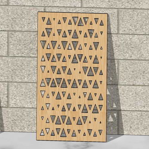 طرح پانل هندسی برش لیزری جلی مثلثی الگوی لیزری - laser cut jali triangle design panel geometric pattern - برای دستگاه CNC چوب و لیزر (سی ان سی)