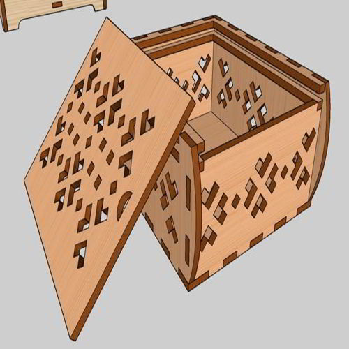 طرح جعبه جواهرات برش لیزری با درب کشویی، تزئینی، چوبی، جعبه کادویی، - laser cut jewelry box with sliding lid decorative wooden gift box ve - برای دستگاه CNC چوب و لیزر (سی ان سی)