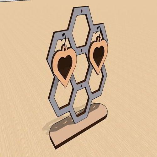 طرح پایه جواهرات برش لیزری برای گردنبند و گوشواره - laser cut jewelry stand for necklaces and earrings - برای دستگاه CNC چوب و لیزر (سی ان سی)