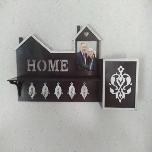 طرح جاکلیدی برش لیزری با قاب عکس قاب - laser cut key hanger with photo frame ve - برای دستگاه CNC چوب و لیزر (سی ان سی)