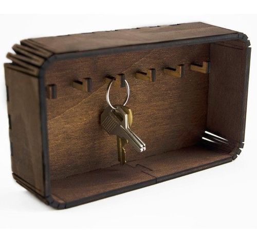 طرح جاکلیدی برش خورده با لیزر نصب دیواری - laser cut key keeper box key rack wall mount - برای دستگاه CNC چوب و لیزر (سی ان سی)