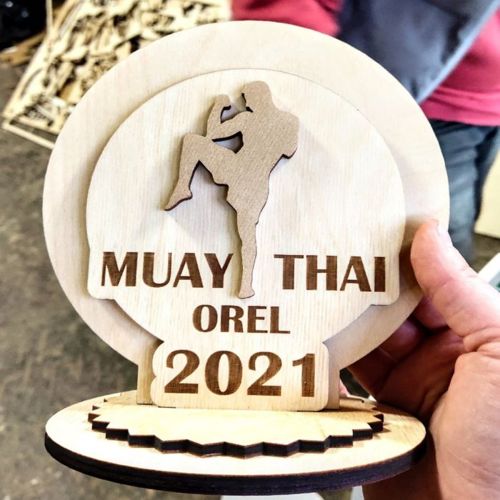 طرح مدال موی تای برش لیزری کیک بوکسینگ وی ای - laser cut kickboxing trophy muay thai medal ve - برای دستگاه CNC چوب و لیزر (سی ان سی)