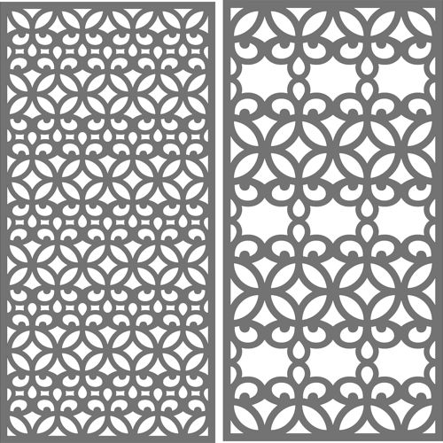 طرح پارتیشن آشپزخانه برش لیزری درز گلدار جلی پانل پانل - laser cut kitchen partition seamless floral jali panel - برای دستگاه CNC چوب و لیزر (سی ان سی)