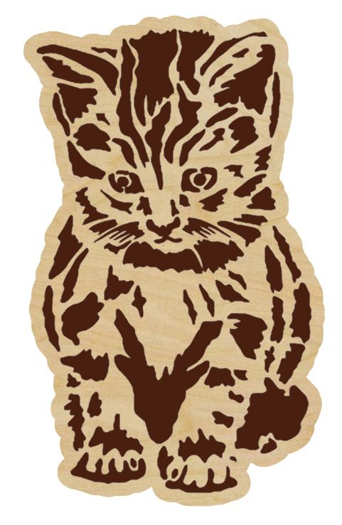 طرح برش لیزری بچه گربه - laser cut kitten - برای دستگاه CNC چوب و لیزر (سی ان سی)