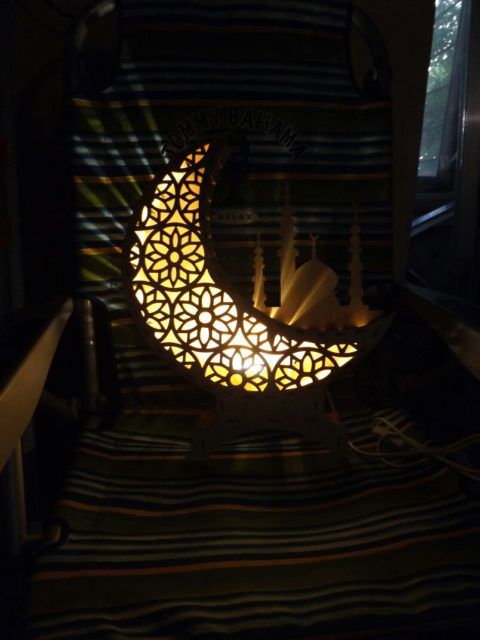 طرح قالب لامپ ماه شب برش لیزری - laser cut lamp moon night light template ve - برای دستگاه CNC چوب و لیزر (سی ان سی)