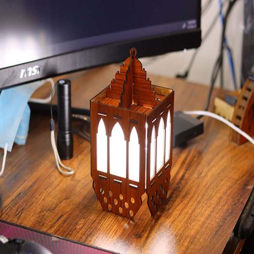 طرح چراغ برش لیزری فانوس رمضان چراغ چوبی چراغ LED چراغ رومیزی میلی‌متری - laser cut lamp ramadan lantern wooden lamp led table lamp 3mm ve - برای دستگاه CNC چوب و لیزر (سی ان سی)