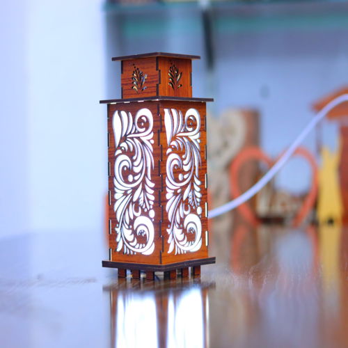 طرح فانوس برش لیزری نور شب - laser cut lantern night light - برای دستگاه CNC چوب و لیزر (سی ان سی)