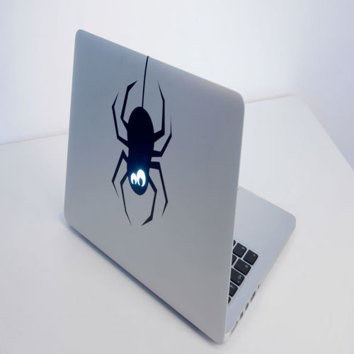 طرح برچسب لپ‌تاپ برش لیزری عنکبوت cm - laser cut laptop sticker spider 12x20cm - برای دستگاه CNC چوب و لیزر (سی ان سی)