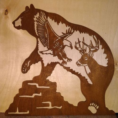 طرح برش لیزری برای خرس خرس - laser cut layout for bear - برای دستگاه CNC چوب و لیزر (سی ان سی)