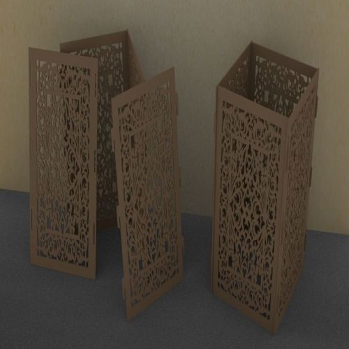 طرح برش لیزری برای چراغ رومیزی مکعبی - laser cut layout for cuboid table lamp ve - برای دستگاه CNC چوب و لیزر (سی ان سی)