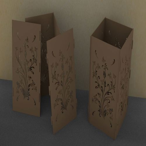 طرح وکتور گل برای جعبه چوبی برای برش - laser cut layout for cubo vazado ve - برای دستگاه CNC چوب و لیزر (سی ان سی)