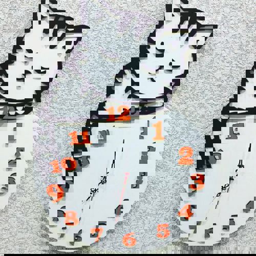 طرح برش لیزری ساعت با گربه - laser cut layout of clock with a cat ve - برای دستگاه CNC چوب و لیزر (سی ان سی)