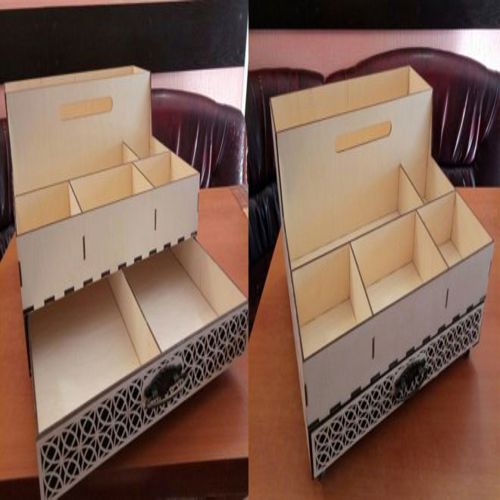 طرح برش لیزری سازماندهنده سه طبقه - laser cut layout organizer three floors ve - برای دستگاه CNC چوب و لیزر (سی ان سی)
