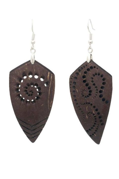 طرح گوشواره طرح برگ برش لیزری طراحی جواهرات - laser cut leaf style earring jewelry design - برای دستگاه CNC چوب و لیزر (سی ان سی)