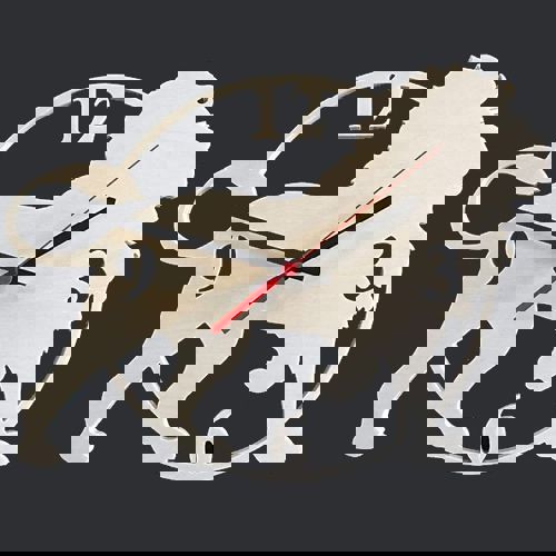 طرح برش لیزری ساعت شیری وی ای - laser cut lion clock ve - برای دستگاه CNC چوب و لیزر (سی ان سی)