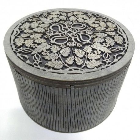 طرح قالب جعبه لولا برش لیزری - laser cut living hinge box template ve - برای دستگاه CNC چوب و لیزر (سی ان سی)