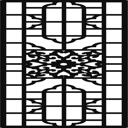 طرح برش لیزری اتاق نشیمن گل شبکه استنسیل جداکننده درز - laser cut living room floral lattice stencil separator seamless - برای دستگاه CNC چوب و لیزر (سی ان سی)