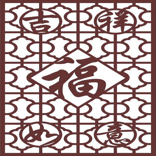 طرح برش لیزری اتاق نشیمن درز گل شبکه پانل پرده - laser cut living room seamless floral lattice panel - برای دستگاه CNC چوب و لیزر (سی ان سی)