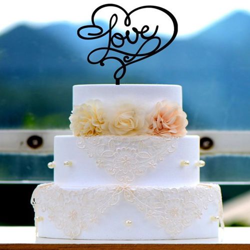 طرح برش لیزری عشق قلب کیک روی کیک - laser cut love heart cake topper ve - برای دستگاه CNC چوب و لیزر (سی ان سی)