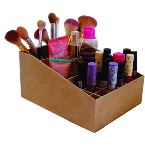 طرح جعبه نگهدارنده لوازم آرایش برش لیزری - laser cut makeup organizer desktop cosmetics storage box ve - برای دستگاه CNC چوب و لیزر (سی ان سی)