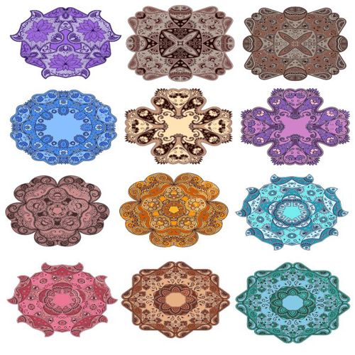 طرح مجموعه ماندالا گلدار برش لیزری ماندالا تزئینی هنری - laser cut mandala floral mandala set ornament art ve - برای دستگاه CNC چوب و لیزر (سی ان سی)
