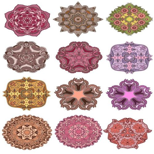 طرح مجموعه زیورآلات ماندالا برش لیزری هنری - laser cut mandala ornament set art ve - برای دستگاه CNC چوب و لیزر (سی ان سی)