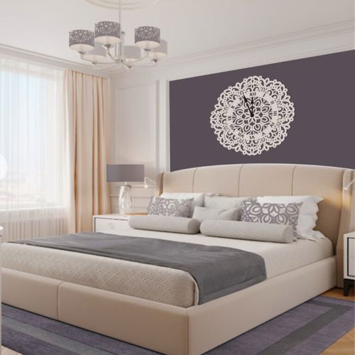 طرح ساعت دیواری ماندالا با برش لیزری - laser cut mandala wall clock ve - برای دستگاه CNC چوب و لیزر (سی ان سی)