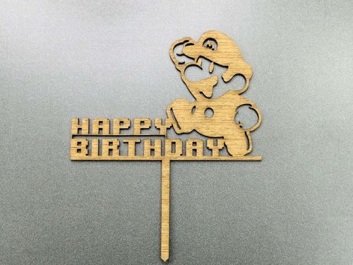 طرح برش لیزری ماریو کیک روی - laser cut mario cake topper ve - برای دستگاه CNC چوب و لیزر (سی ان سی)