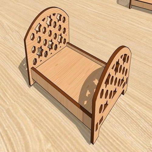 طرح مبلمان تخت مینیاتوری برش لیزری برای خانه عروسکی - laser cut miniature furniture bed for dollhouse ve - برای دستگاه CNC چوب و لیزر (سی ان سی)