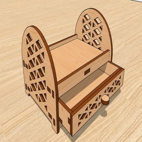 طرح laser-cut-miniature-furniture-bed-with-drawer-diy-3d-dollhouse-furniture