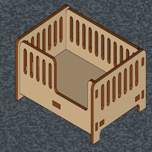 طرح مبلمان مینیاتوری برش لیزری خانه عروسکی تختخواب پارچه - laser cut miniature furniture dollhouse bed - برای دستگاه CNC چوب و لیزر (سی ان سی)