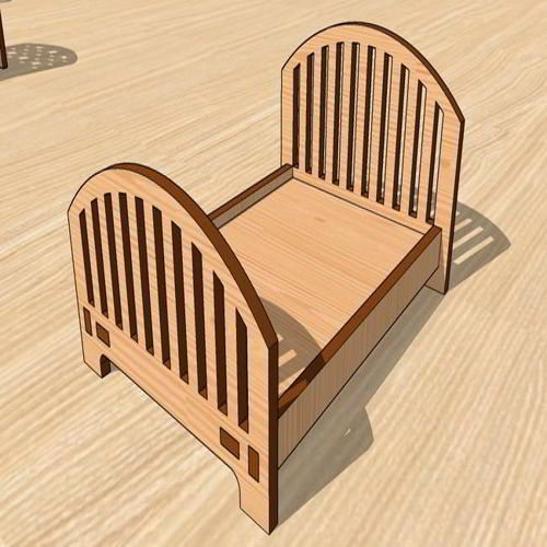 طرح مبلمان مینیاتوری برش لیزری یک نفره تختخواب سه بعدی مبلمان خانه عروسکی - laser cut miniature furniture single bed 3d dollhouse furniture - برای دستگاه CNC چوب و لیزر (سی ان سی)