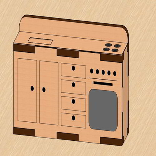 طرح برش لیزری مینیاتوری آشپزخانه حکاکی فر اجاق - laser cut miniature kitchen engraved oven stove ve - برای دستگاه CNC چوب و لیزر (سی ان سی)