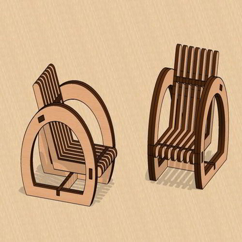 طرح صندلی پارامتری مینیاتوری برش لیزری خانه عروسک - laser cut miniature parametric chair dollhouse - برای دستگاه CNC چوب و لیزر (سی ان سی)