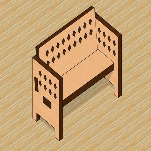 طرح مبل مینیاتوری برش لیزری قیمت - laser cut miniature sofa chair - برای دستگاه CNC چوب و لیزر (سی ان سی)
