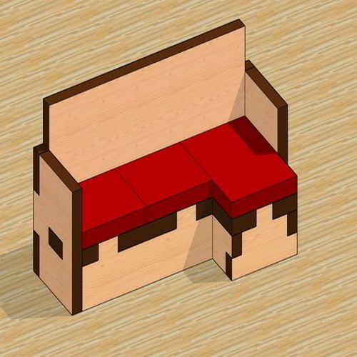 طرح مبل مینیاتوری برش لیزری قاب - laser cut miniature sofa furniture - برای دستگاه CNC چوب و لیزر (سی ان سی)