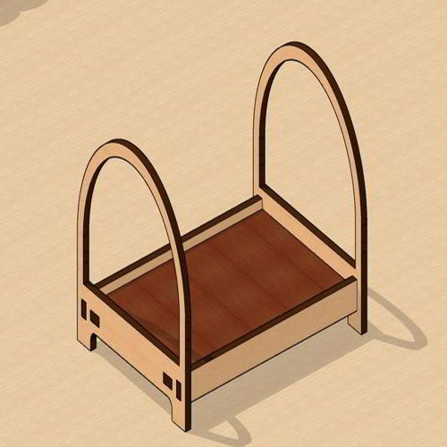 طرح مبلمان خانه عروسکی تختخواب چوبی مینیاتوری برش لیزری هزینه - laser cut miniature wooden bed dollhouse furniture - برای دستگاه CNC چوب و لیزر (سی ان سی)