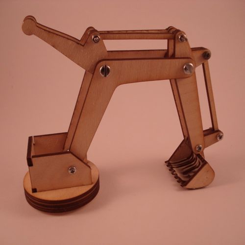 طرح مینی بیل مکانیکی برش لیزری حفر کننده اسباب بازی - laser cut mini excavator digger toy ve - برای دستگاه CNC چوب و لیزر (سی ان سی)