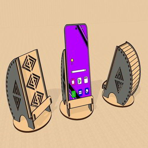 طرح پایه موبایل برش لیزری نگهدارنده گوشی همراه - laser cut mobile stand cell phone holder - برای دستگاه CNC چوب و لیزر (سی ان سی)