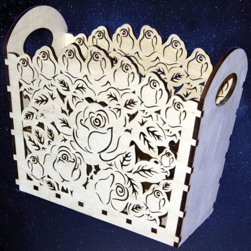 طرح مدل‌های برش لیزری جعبه گل - laser cut models flower box ve - برای دستگاه CNC چوب و لیزر (سی ان سی)