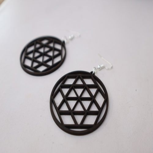 طرح گوشواره‌های هندسی مدرن برش لیزری - laser cut modern geometric earrings - برای دستگاه CNC چوب و لیزر (سی ان سی)