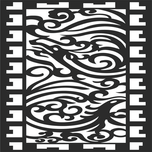طرح برش لیزری مدرن پانل شبکه جداکننده اتاق - laser cut modern panel lattice room divider - برای دستگاه CNC چوب و لیزر (سی ان سی)