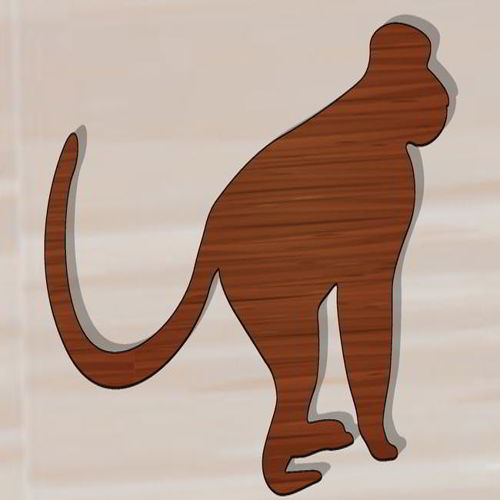 طرح میمون برش لیزری دو بعدی شکل - laser cut monkey 2d shape - برای دستگاه CNC چوب و لیزر (سی ان سی)